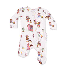 ANGEL DEAR 2 Way Ruffle Back Zipper Footie - Vintage Cowgirls