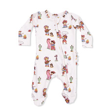 ANGEL DEAR 2 Way Ruffle Back Zipper Footie - Vintage Cowgirls