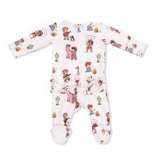 ANGEL DEAR 2 Way Ruffle Back Zipper Footie - Vintage Cowgirls