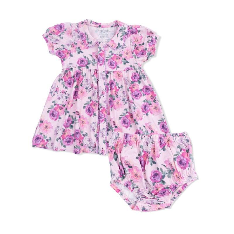 ANGEL DEAR Betty Dress Puff Slv. w/Bloomer - Rose Abundance