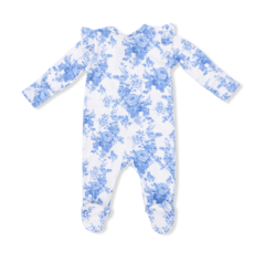 ANGEL DEAR 2 Way Ruffle Slv Zipper Footie - Dream Cottage Floral