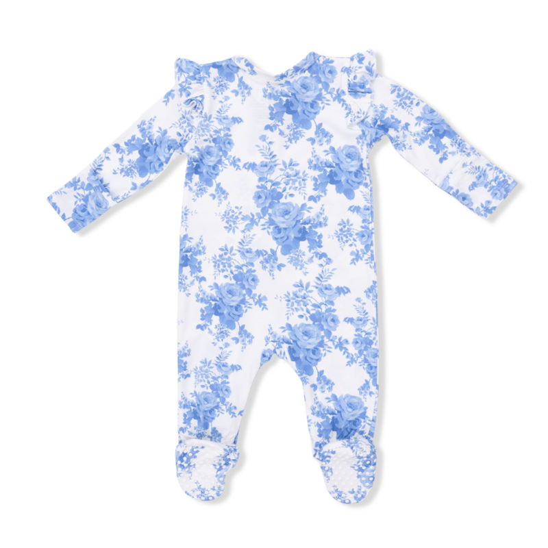 ANGEL DEAR 2 Way Ruffle Slv Zipper Footie - Dream Cottage Floral