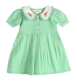 LARILI Green Gingham Emb. Mia Dress