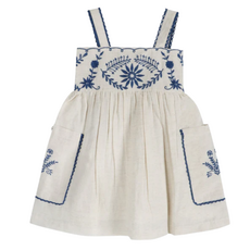 LARILI Azurea Linen Emb. Dress