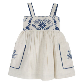 LARILI Azurea Linen Emb. Dress