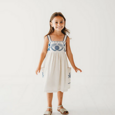 LARILI Azurea Linen Emb. Dress