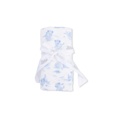 ANGEL DEAR Swaddle Blanket - Puppy Toile Blue