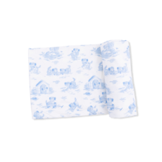 ANGEL DEAR Swaddle Blanket - Puppy Toile Blue