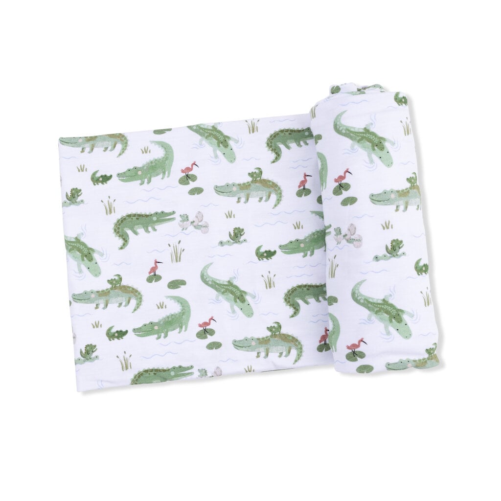 ANGEL DEAR Swaddle Blanket - Crayon Alligators