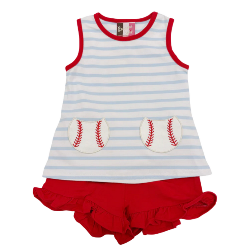 BANANA SPLIT Hey Batter Batter Girls Short Set