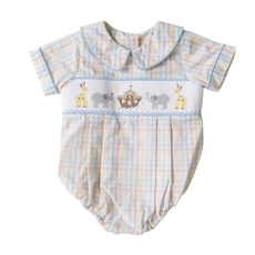 BANANA SPLIT Noah's Ark Smocked Boys Bubble