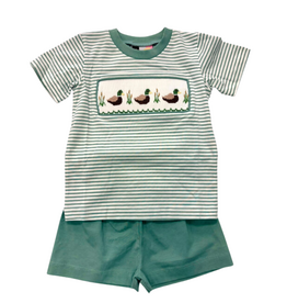BANANA SPLIT Mallard Duck Smocked Boy Short Set