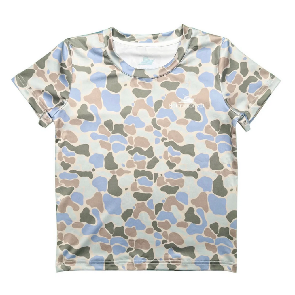 SOUTHBOUND CAMO PERFORMANCE TEE GREEN/BLUE/KHAKI