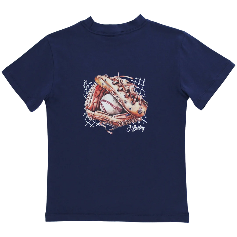 J.BAILEY LOGO TEE-BASEBALL ON NAVY