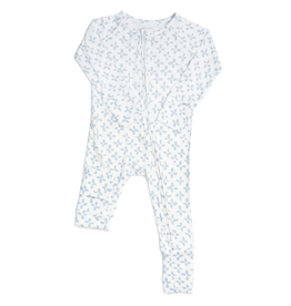 THE UPTOWN BABY SLEEP ROMPER -CLOVER LIGHT BLUE
