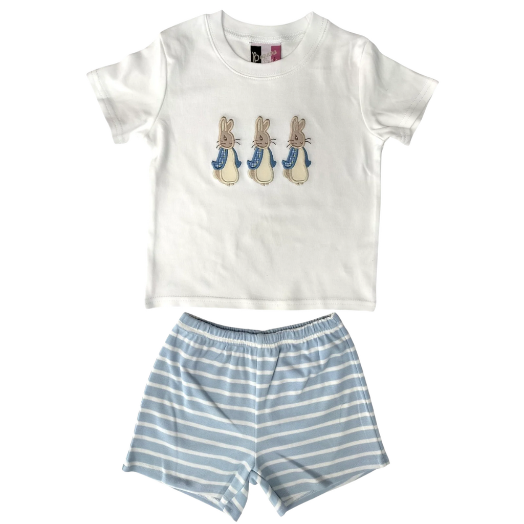 BANANA SPLIT Peter Rabbit Applique Boy Short Set