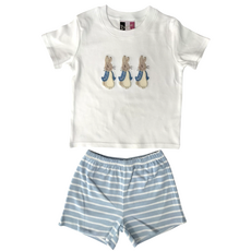 BANANA SPLIT Peter Rabbit Applique Boy Short Set