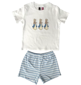 BANANA SPLIT Peter Rabbit Applique Boy Short Set