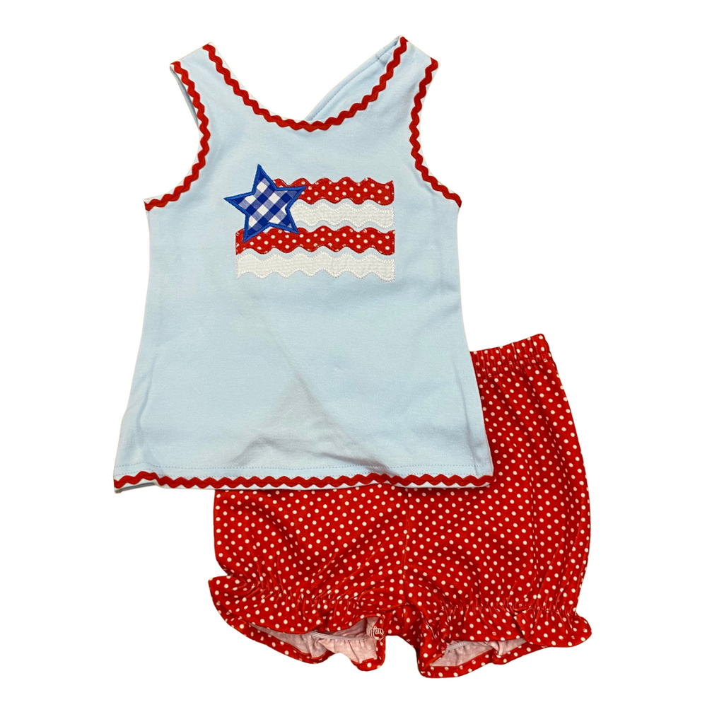 BANANA SPLIT Flag Applique Crossback Bloomer Set