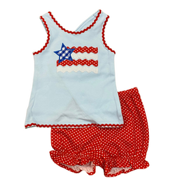 BANANA SPLIT Flag Applique Crossback Bloomer Set