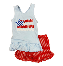 BANANA SPLIT Flag Applique Crossback Short Set