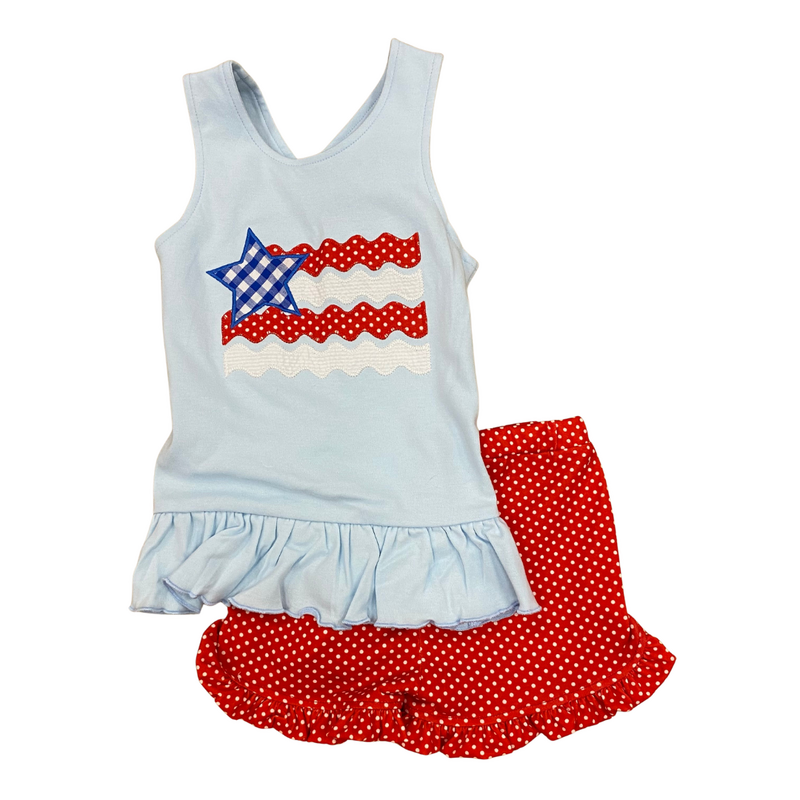 BANANA SPLIT Flag Applique Crossback Short Set