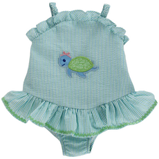 BAILEY BOYS TURTLE TIDES-1 PC SWIMSUIT W/RUFFLE