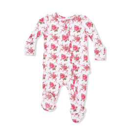 ANGEL DEAR 2 Way Ruffle Back Zipper Footie - Elegant Roses