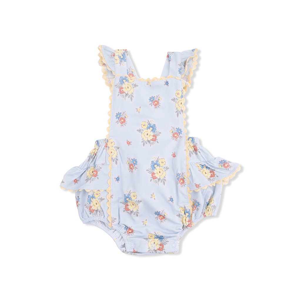 ANGEL DEAR Ric Rac Ruffle Sunsuit - Country Stitch Floral