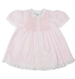 FELTMAN BROTHERS LACE TRIM SLIP DRESS-PINK