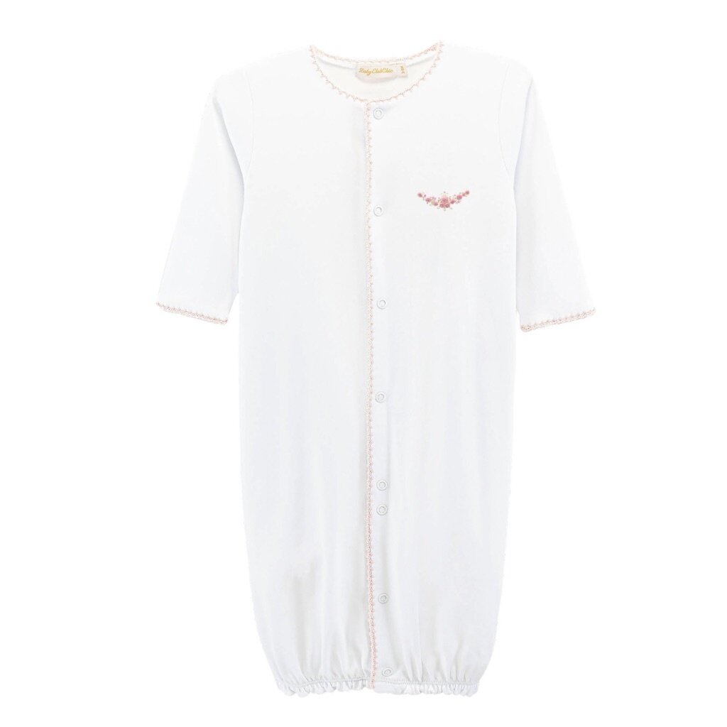 BABY CLUB CHIC blossom moon conv. gown w/crochet trim