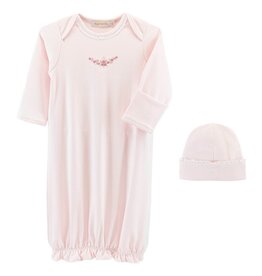 BABY CLUB CHIC blossom moon gown w/lace trim & hat set