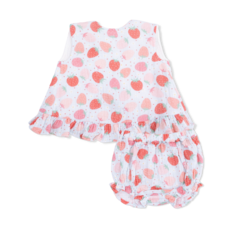 ANGEL DEAR Ruffle Back Top & Bloomer - Strawberry Bliss