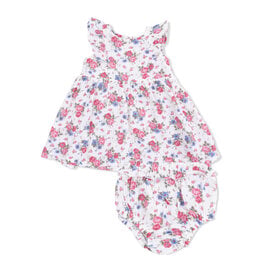 ANGEL DEAR Ruffle Sleeve Dress & Bloomer - Cabbage Roses