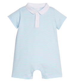 LITTLE ENGLISH Peter Pan Polo Romper - Sky Stripe