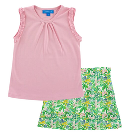 J.BAILEY SUMMER TEE-PINK W/SKORT-PAGODA GARDENS