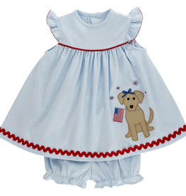 BAILEY BOYS PATRIOTIC PUP-KNIT FLOAT W/BLOOMERS