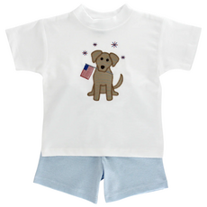 BAILEY BOYS PATRIOTIC PUP-BOYS SHORT SET