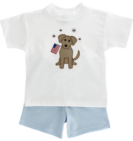BAILEY BOYS PATRIOTIC PUP-BOYS SHORT SET