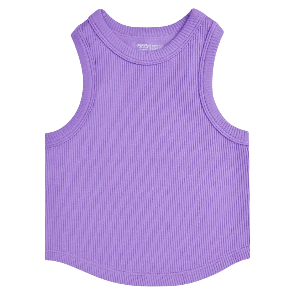 ISCREAM VIOLET CROPPED RIBBED RACERBACK  TOP