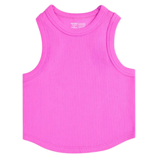 ISCREAM PINK CROPPED RIBBED RACERBACK TOP
