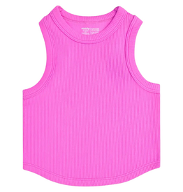 ISCREAM PINK CROPPED RIBBED RACERBACK TOP