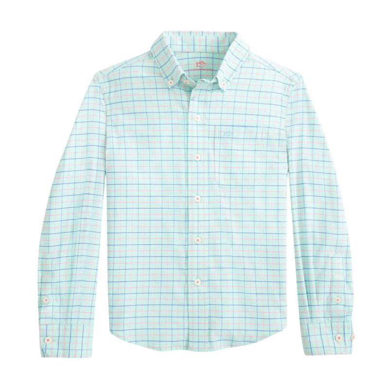 SOUTHERN TIDE BOYS EDISTO ISLAND PLAID COASTAL BREEZE SPORTSHIRT