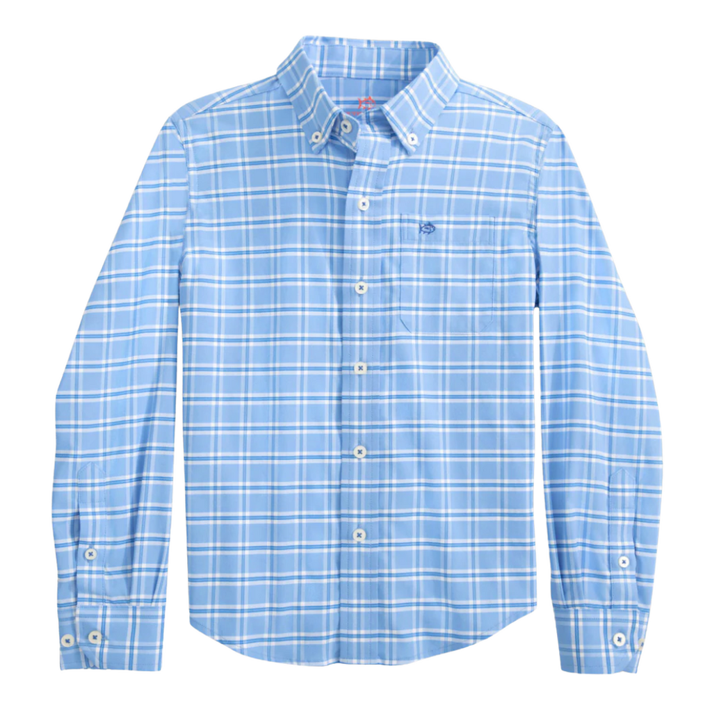 SOUTHERN TIDE BOYS SOUTH BEACH PLAID COASTAL BREEZE SPORT SHIRT OCEAN CHANNEL