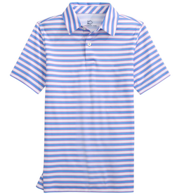 SOUTHERN TIDE BOYS DRIVER WATERWAY STRIPE PERF POLO
