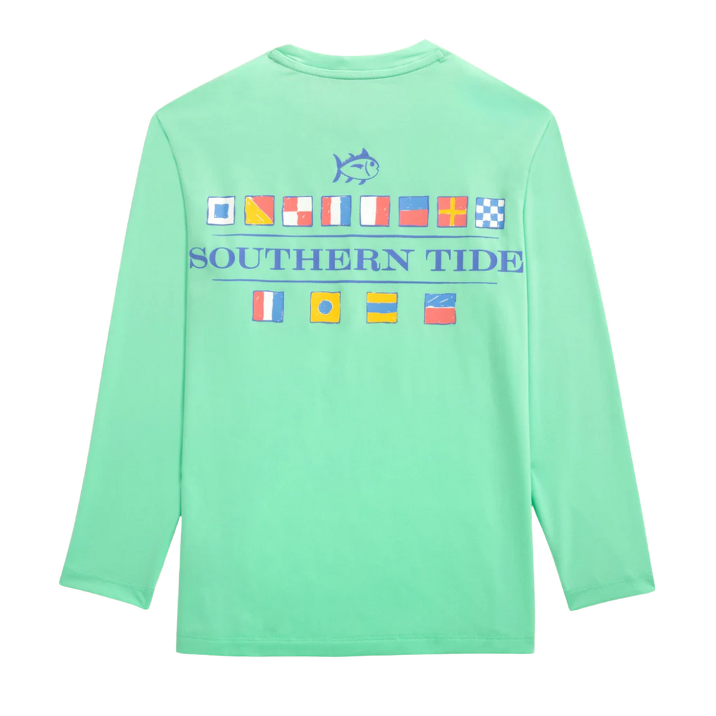 SOUTHERN TIDE BOYS LS NAUTICAL FLAGS PERF TEE
