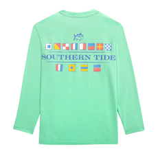 SOUTHERN TIDE BOYS LS NAUTICAL FLAGS PERF TEE