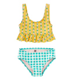 RUFFLE TANKINI TOP W/BIKINI BOTTOMS