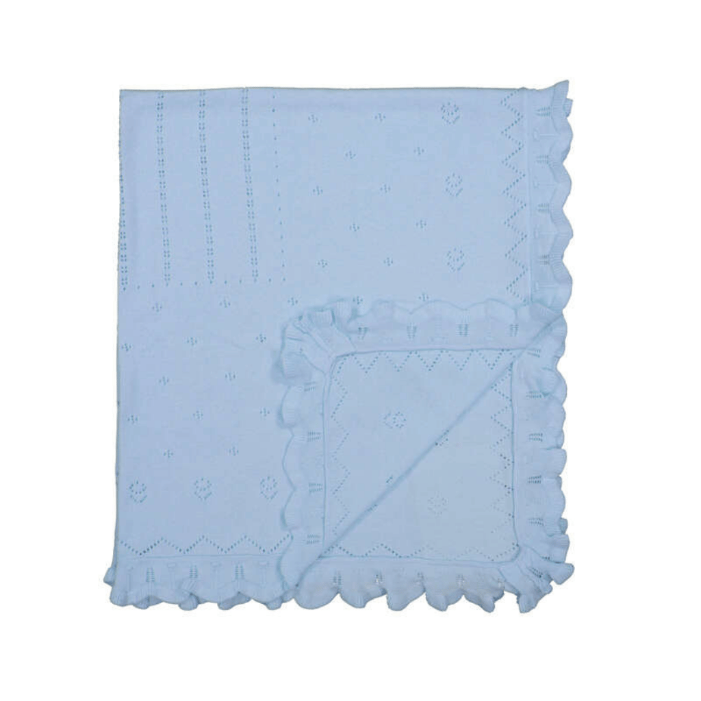 Knit Baby Blanket - Sky