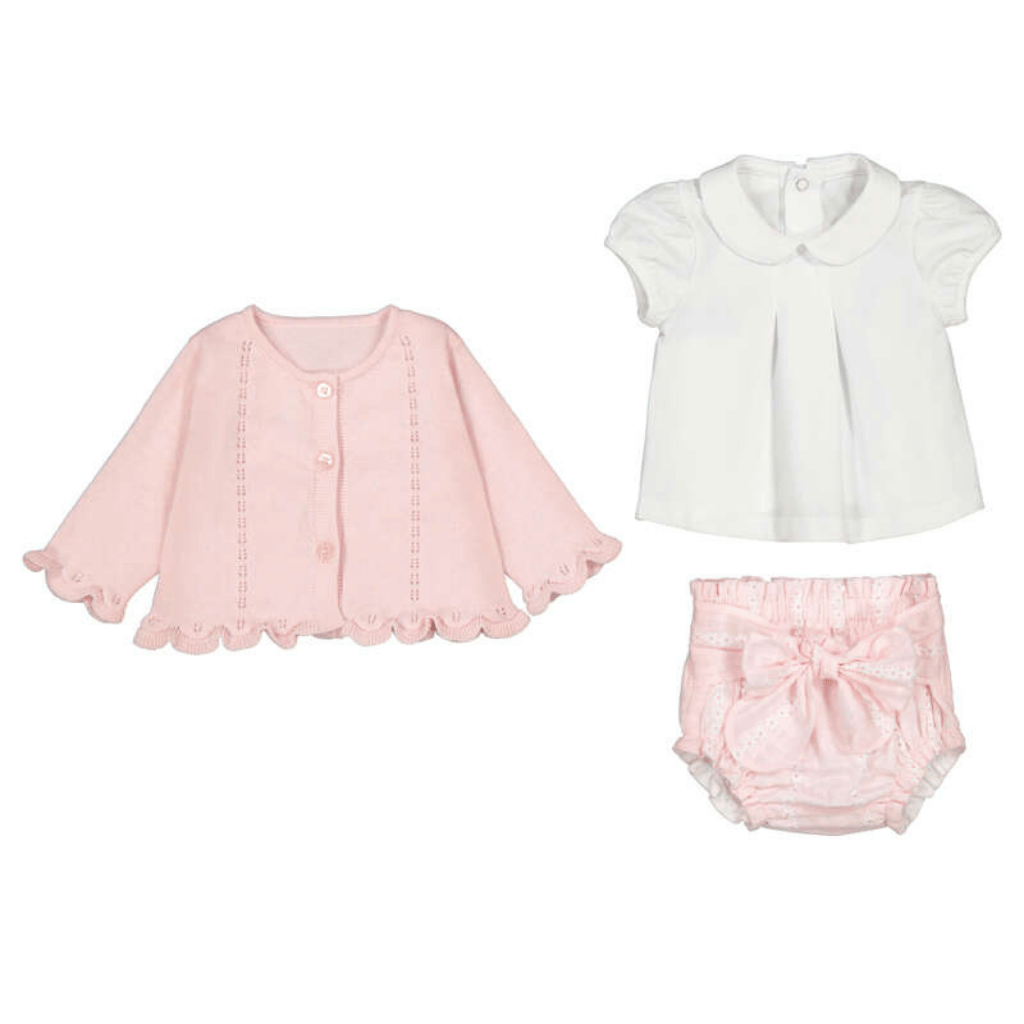 GIRL'S 3 PC KNIT SET PINK